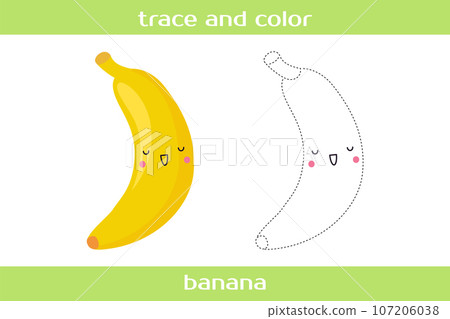 Educational worksheet Trace and color. Educational worksheet Trace and color. 107206038