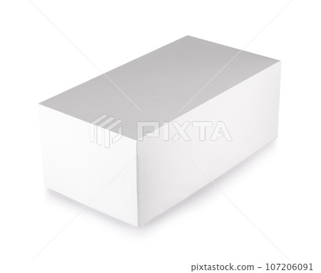 white cardboard box on white isolated 107206091
