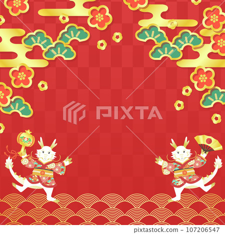 2024年新年橫幅龍向量範本(背景插圖、卡片、網頁、金色、日式,1 2024年新年橫幅龍向量範本(背景插圖、卡片、網頁、金色、日式,1 107206547