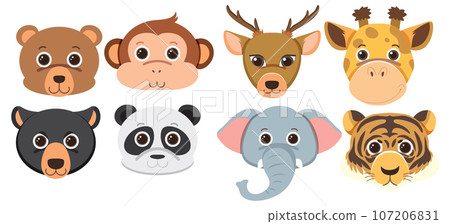 Set of mix animal character 107206831
