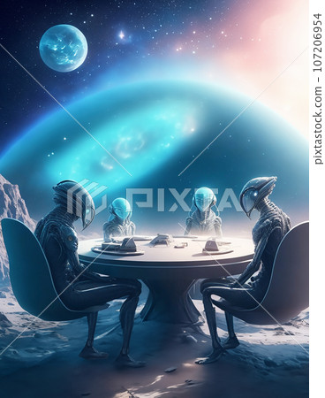 Illustration art of the Space Council by the Space Federation (AI-generated image) 107206954