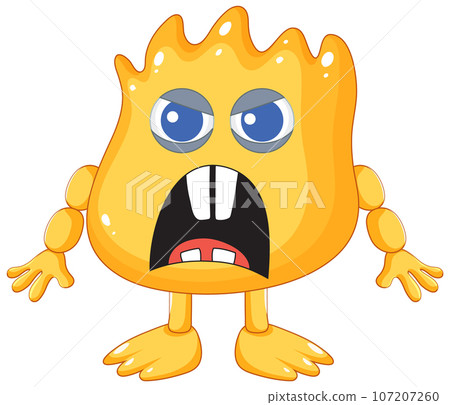 Cheerful Yellow Monster Cartoon Character Cheerful Yellow Monster Cartoon Character 107207260