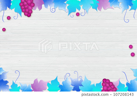 葡萄和葡萄葉的背景圖，季節性圖像 107208143