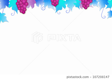 Background illustration of grapes and grape leaves, seasonal image Background illustration of grapes and grape leaves, seasonal image 107208147