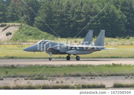 Air Self-Defense Force 304th Squadron F-15J Eagle taxiing Air Self-Defense Force 304th Squadron F-15J Eagle taxiing 107208504