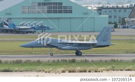 Air Self-Defense Force 304th Squadron F-15J Eagle taxiing Air Self-Defense Force 304th Squadron F-15J Eagle taxiing 107208514