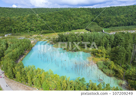 北海道美瑛白金藍池鳥瞰圖 107209249