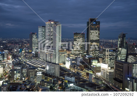 [Aichi Prefecture] Nagoya/city night view/Nagoya station view 107209292