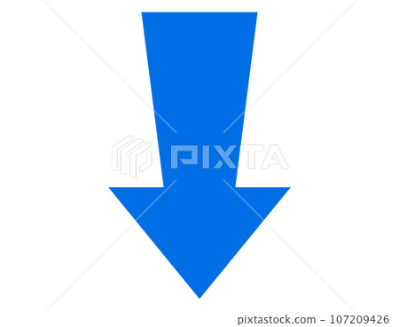 藍色向下箭頭圖標 107209426