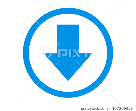 藍色向下箭頭圖標 107209438