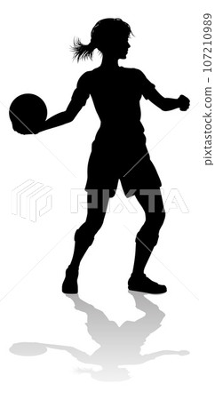 Female Soccer Football Player Woman Silhouette Female Soccer Football Player Woman Silhouette 107210989
