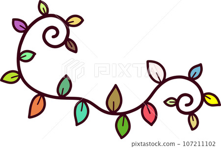 Hand draw colourful leaves Hand draw colourful leaves 107211102