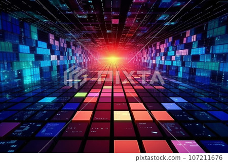 Technology background of information big data concept, AI generated. 107211676