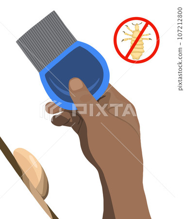 Vector isolated illustration of comb to remove nits. Combing nits. A remedy for pediculosis. Vector isolated illustration of comb to remove nits. Combing nits. A remedy for pediculosis. 107212800