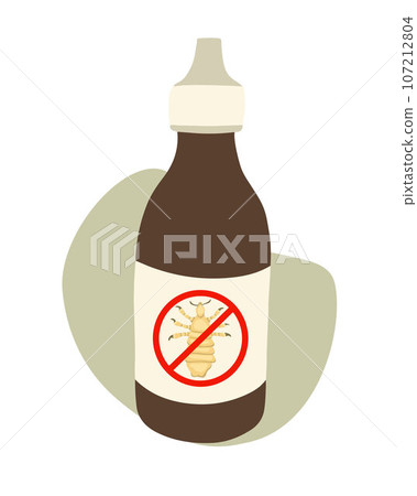 Vector isolated illustration of pediculosis treatment shampoo. Means of removal of lice. Vector isolated illustration of pediculosis treatment shampoo. Means of removal of lice. 107212804