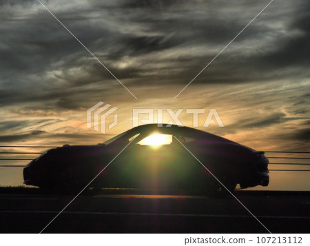 Sports car silhouette 107213112