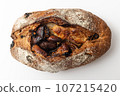 Pain de campagne with figs on white background 107215420