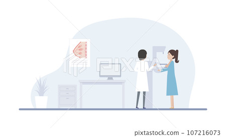 Young women should not be embarrassed to undergo breast cancer screening! illustration material 107216073