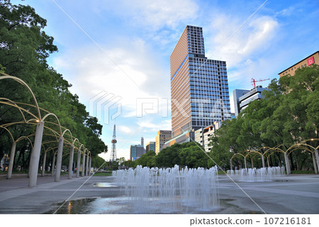 [Aichi Prefecture] Nagoya cityscape, Sakae, Naka Ward, Hisaya Odori Park and buildings 107216181
