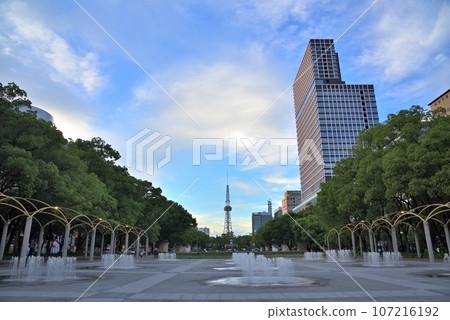 [Aichi Prefecture] Nagoya cityscape, Sakae, Naka Ward, Hisaya Odori Park and buildings 107216192
