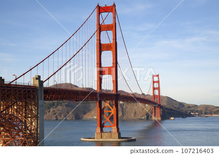 View of famous landmark the Golden Gate Bridge . San Francisco, California, USA View of famous landmark the Golden Gate Bridge . San Francisco, California, USA 107216403