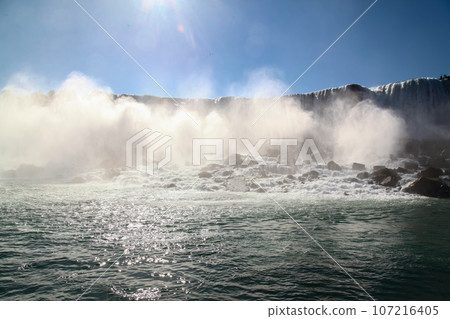 Landscape Niagara falls From maid of the mist boat . 107216405