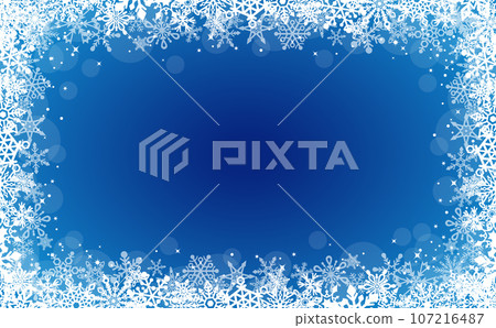 Delicate snowflake frame_blue_horizontal 8 107216487