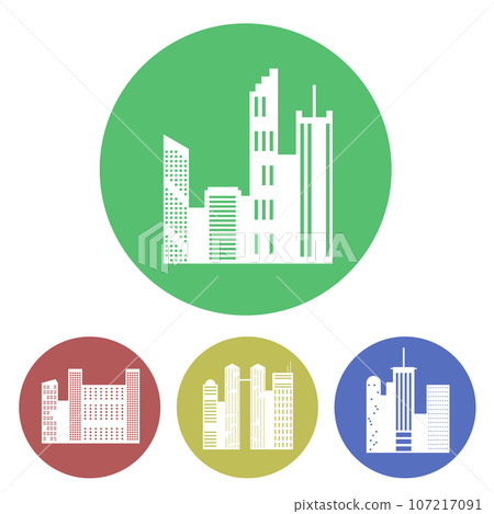 Set of random city skyline Vector. Logo. 107217091