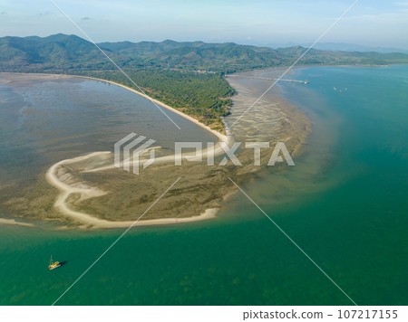 Aerial view nature view of the beautiful sandy beach of Laem Had off Koh yao yai island,Amazing beach travel destination in Phang-nga province Thailand Aerial view nature view of the beautiful sandy beach of Laem Had off Koh yao yai island,Amazing beach travel destination in Phang-nga province Thailand 107217155