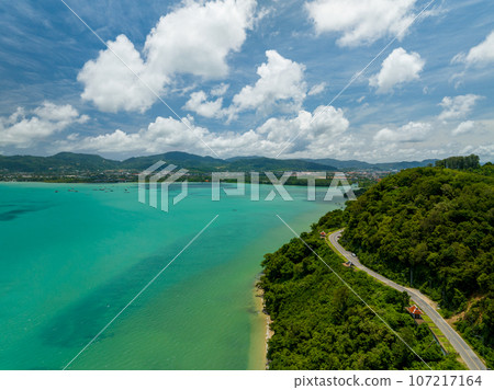 Aerial view of beautiful sea in summer season landscape view sea background Aerial view of beautiful sea in summer season landscape view sea background 107217164