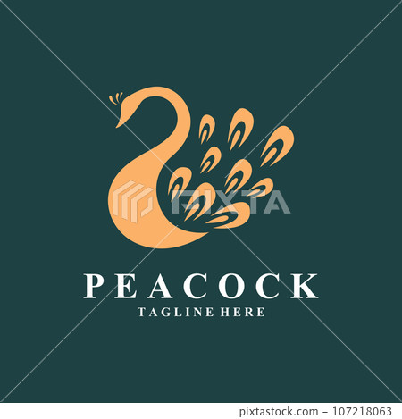 Vector Illustration Peacock Silhouette Design 107218063