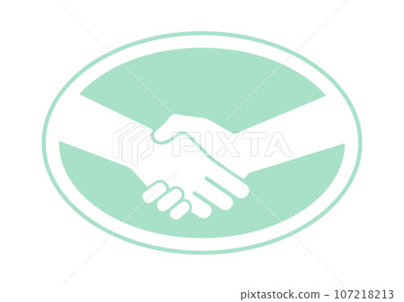 握手標記時尚柔和的綠色握手插畫人們牽手圖示素材 握手標記時尚柔和的綠色握手插畫人們牽手圖示素材 107218213