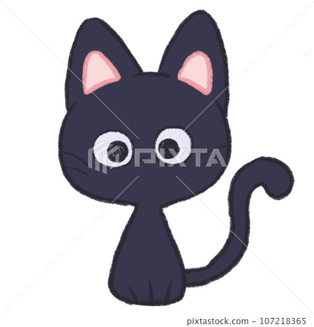 round eyed black cat round eyed black cat 107218365