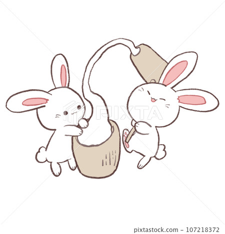 Rabbit with mochi 107218372