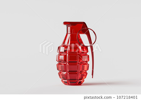 Isolated ruby hand grenade with white background 107218401