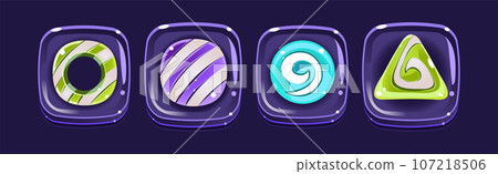Fantasy Sweet Candy and Caramel Element for Game Design Vector Set Fantasy Sweet Candy and Caramel Element for Game Design Vector Set 107218506