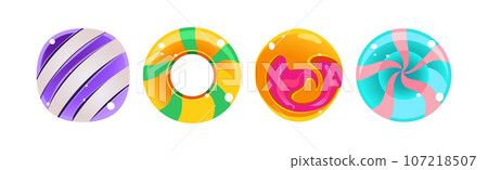 Fantasy Sweet Candy and Caramel Element for Game Design Vector Set Fantasy Sweet Candy and Caramel Element for Game Design Vector Set 107218507