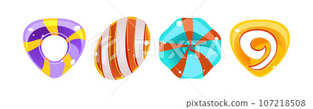 Fantasy Sweet Candy and Caramel Element for Game Design Vector Set 107218508