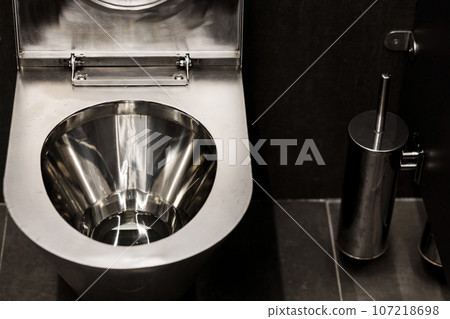 Stainless steel toilet bowl. Stainless steel toilet bowl. 107218698