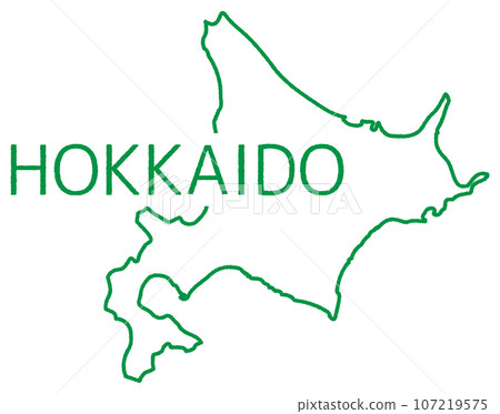 Hokkaido illustration green Hokkaido illustration green 107219575