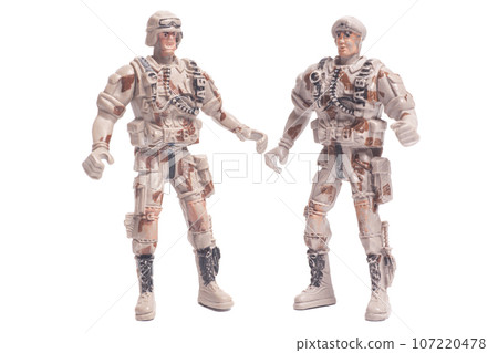 Toy soldiers isolate on a white background. 107220478
