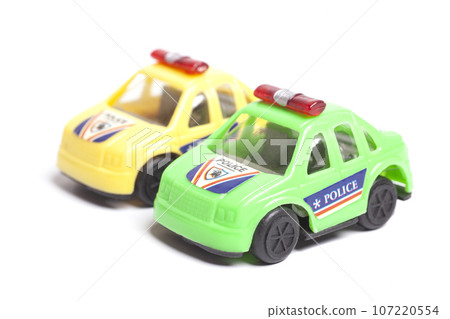 toy police cars isolated on white background toy police cars isolated on white background 107220554