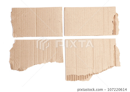 Collection of a cardboard pieces isolated on white background Collection of a cardboard pieces isolated on white background 107220614