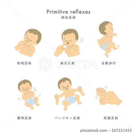 Stock Illustration: Primitive reflex set 107221455