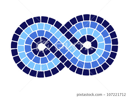 Decorative mosaic element. Ceramic antique stone ornament. Decorative mosaic element. Ceramic antique stone ornament. 107221712