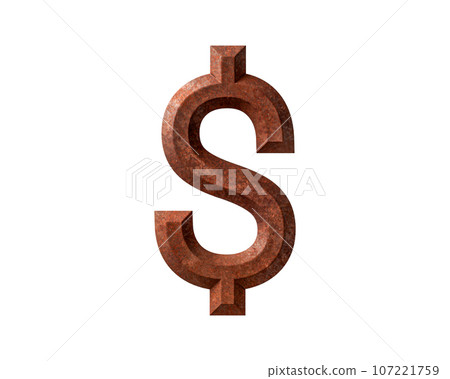Symbol made of rusty metal Symbol made of rusty metal 107221759