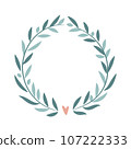 Abstract foliage wreath. Vector illustration. 107222333