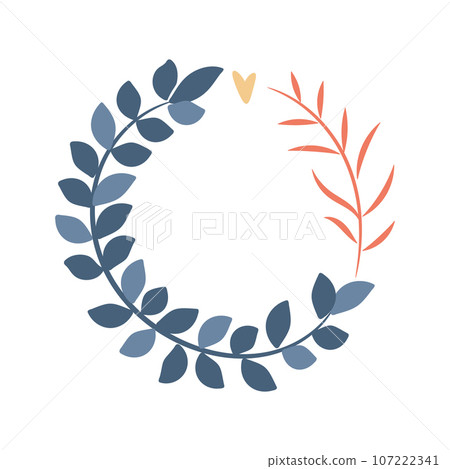 Abstract foliage wreath. Vector illustration. 107222341