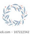 Abstract foliage wreath. Vector illustration. 107222342