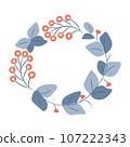 Abstract foliage wreath. Vector illustration. 107222343